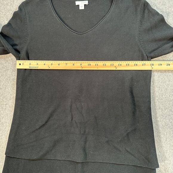 J. Jill Pure Jill Black Sweater High Low Hem Womens Small Knit Long Sleeve Tunic - Picture 4 of 8